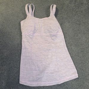 purple striped padded Lululemon tank top